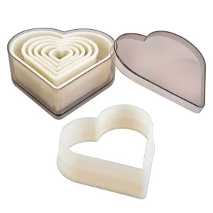 Conjunto de 7 corta-massas de coração