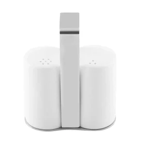Saleiro e Pimenteiro com base - Conjunto de 2 - Porcelana Branco