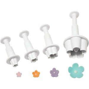 Conjunto de 4 cortantes de flor 5 folhas